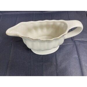 Vintage Large Gravy Bowl Alco Industries, Inc Cranbury, NJ Trimmed in Gold